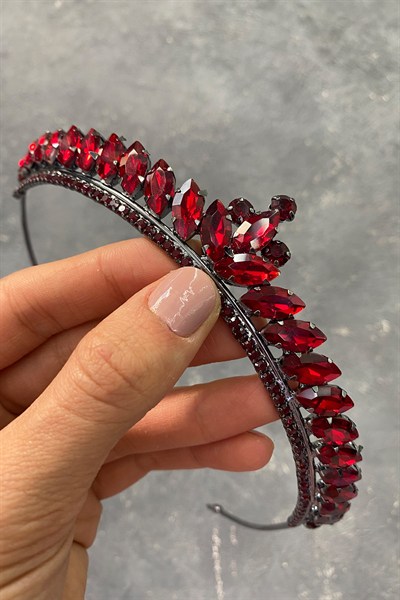 Bordo Ece Model İnce Gelin Kına Tacı