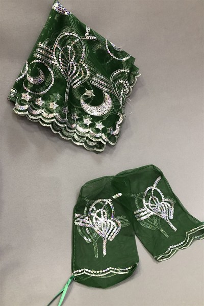 Bordo Gelin Duvağı Damat Örtüsü ve Takı Kurdele Seti