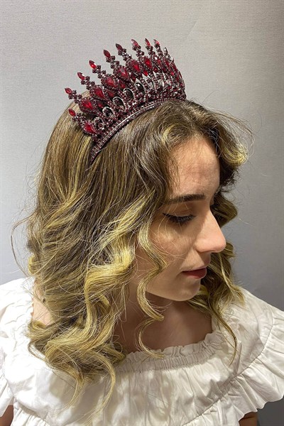 Bordo Henna Model Gelin Kına Tacı