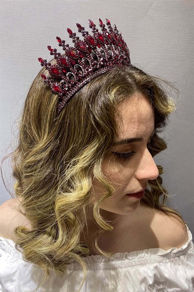 Bordo Henna Model Gelin Kına Tacı