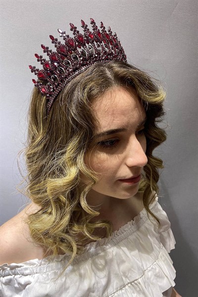 Bordo Henna Model Gelin Kına Tacı