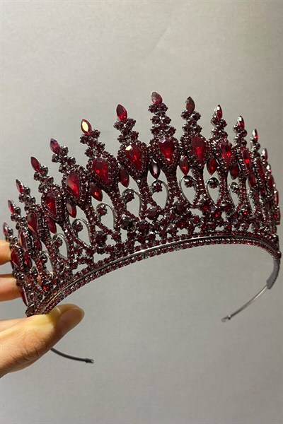 Bordo Henna Model Gelin Kına Tacı