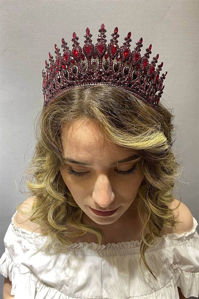 Bordo Henna Model Gelin Kına Tacı