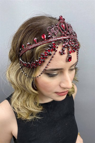 Bordo Hürrem Gelin Kına Tacı