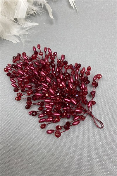 Bordo Mila Gelin Saç Aksesuarı
