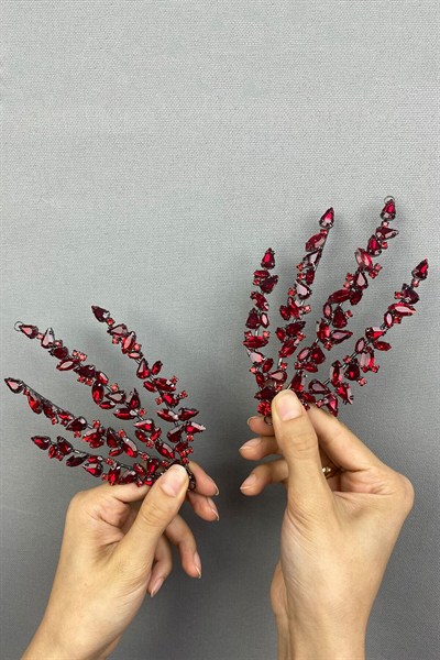 Çift Taraflı Bordo  Helen Saç Aksesuarı
