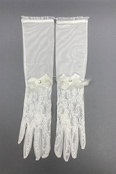 Dantelli Gelin Eldiveni ve Nikah Şapkası