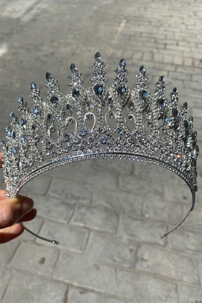 Gümüş Renk Henna Model Gelin Tacı