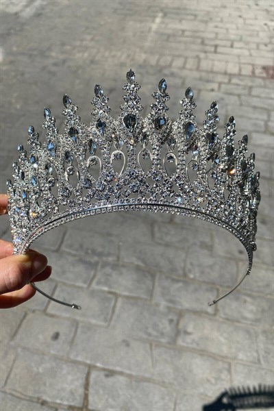 Gümüş Renk Henna Model Gelin Tacı