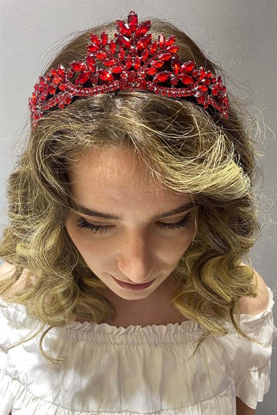 Kırmızı Berlin Model Gelin Kına Tacı