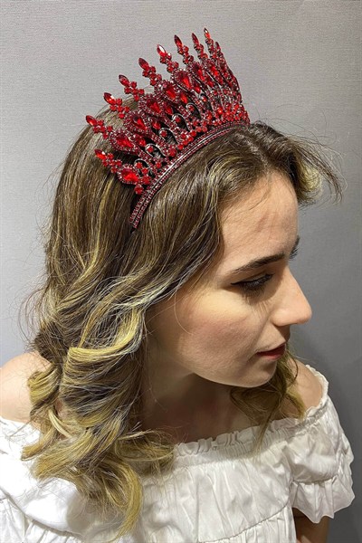 Kırmızı Henna Model Gelin Kına Tacı