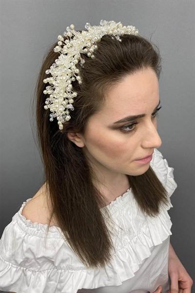 Krem Hira Model  Gelin Saç Aksesuarı