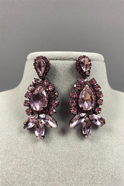 Mekik Taşlı Damlalı Abiye Küpe