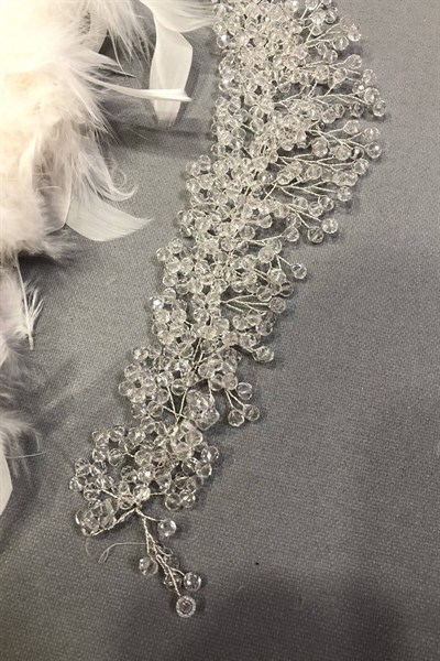 Şeffaf Belen Kristal Saç ve Türban Aksesuarı
