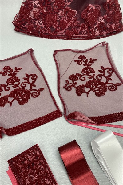 Sim Varaklı Gelin Yüz Örtüsü ve Damat Örtüsü Takı Kurdelesi