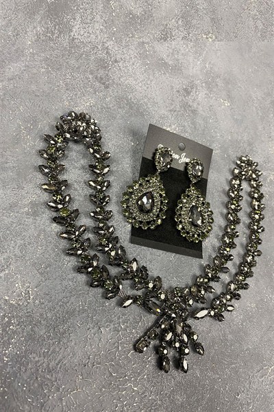 Sultan Model Alınlık Gelin Kına Saç Aksesuarı Ve Küpe Seti