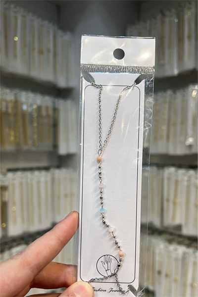 Boutique Özel Koleksiyon Pastel Boncuk Detaylı Gümüş Kaplama Şahmeran Bileklik