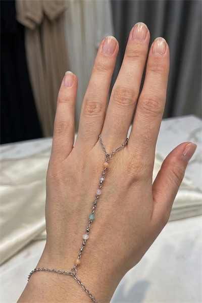 Boutique Özel Koleksiyon Pastel Boncuk Detaylı Gümüş Kaplama Şahmeran Bileklik