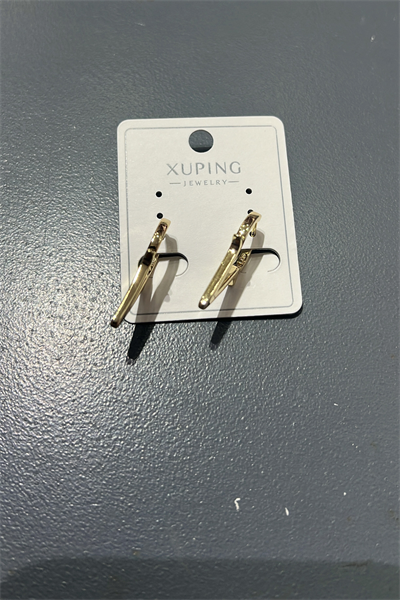 Gold Kaplama Paslanmaz Çelik Minimalist Çizgi Tasarım Küpe 