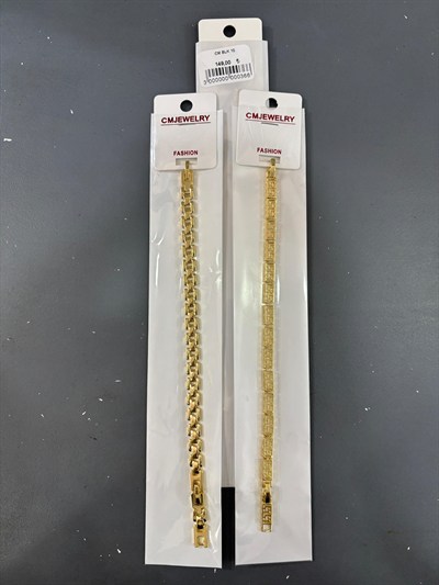 Lüks Seri Gold Kaplama Çelik H-Model & Greka Bileklik - Kararmaz 316L