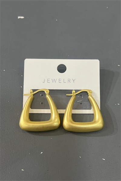 Luxury Seri Antik Mat Bitişli Çelik Kadın Halka Küpe