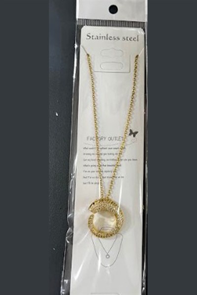 Luxury Zirkon Taşlı Modern Hilal Model Kolye