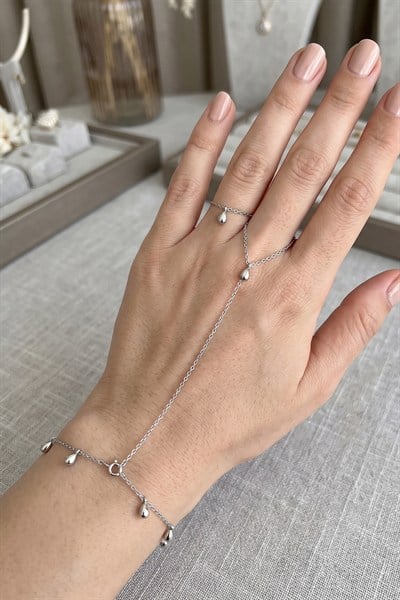 Minimalist Tasarım Geçmeli Zincir Detaylı Çelik Şahmeran Bileklik