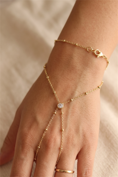 Minimalist Tektaş Tasarım Gold Şahmeran Bileklik