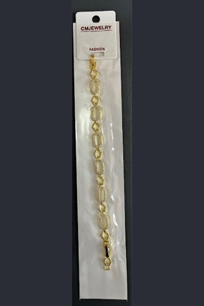 Toptan 316L Çelik Gold Dikey Baget Zirkon Taşlı Modern Kadın Bileklik