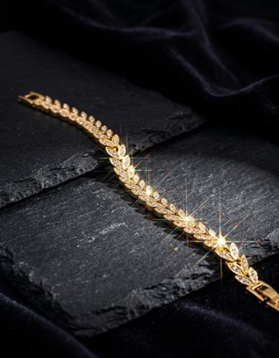Toptan 316L Çelik Gold Dikey Baget Zirkon Taşlı Modern Kadın Bileklik