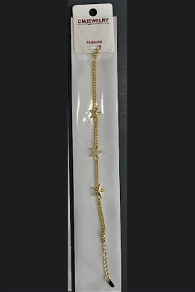 Toptan 316L Çelik Gold Dikey Baget Zirkon Taşlı Modern Kadın Bileklik