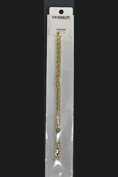 Toptan 316L Çelik Gold Dikey Baget Zirkon Taşlı Modern Kadın Bileklik