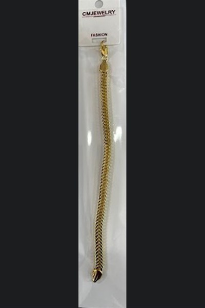 Toptan 316L Çelik Gold İtalyan Ezme Balıksırtı Zincir Kadın Bileklik
