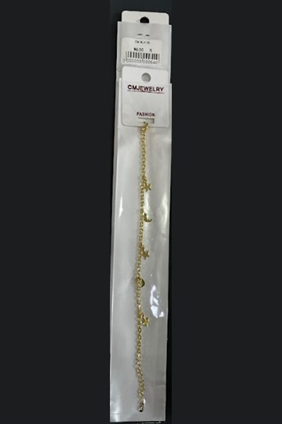Toptan 316L Çelik Gold Kaplama Sallantılı Ay Yıldız Figürlü Kadın Bileklik