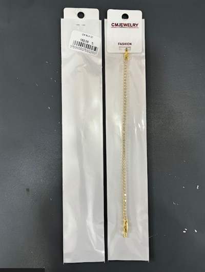 Toptan 316L Çelik Gold Kaplama Tam Tur Zirkon Taşlı Su Yolu Bileklik