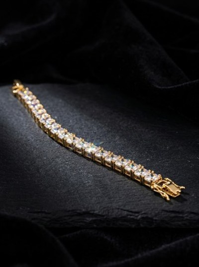 Toptan 316L Çelik Gold Tiffany Model Geçmeli Halkalı Kadın Bileklik