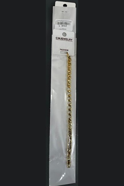 Toptan 316L Çelik Gold Üçgen Formlu Zirkon Taşlı Kadın Bileklik