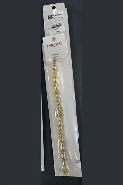 Toptan 316L Çelik Kadın Bileklik - Zirkon Taşlı Kilit Detaylı U Zincir Model