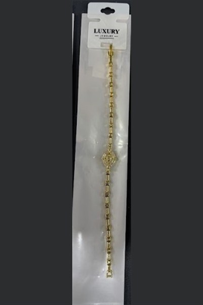 Toptan Kararmaz Çelik Zirkon Taşlı Oval Halka Motifli Lüks Bileklik
