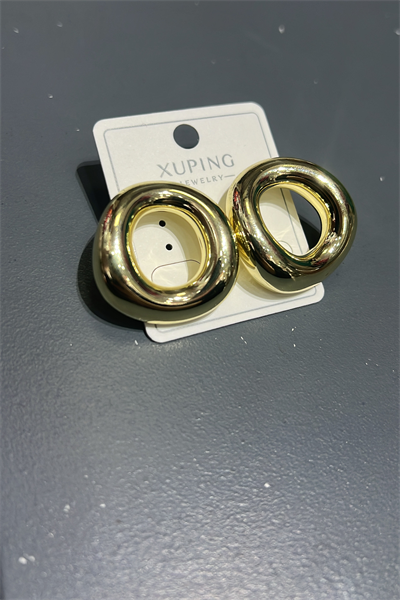 Toptan Modern Organik Formlu Gold Halka Küpe