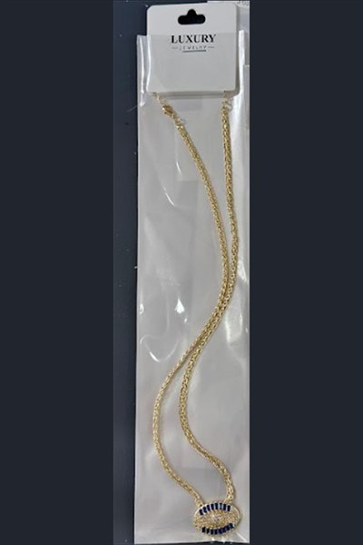 Toptan Paslanmaz Çelik Gold Baget Zirkon Taşlı Minimal Kolye
