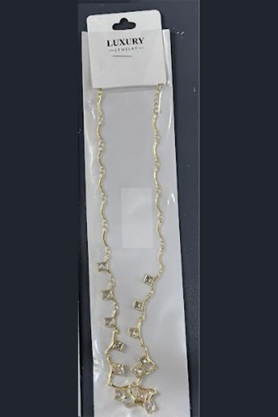 Toptan Paslanmaz Çelik Gold Minimalist Baget Zirkon Taşlı Kolye