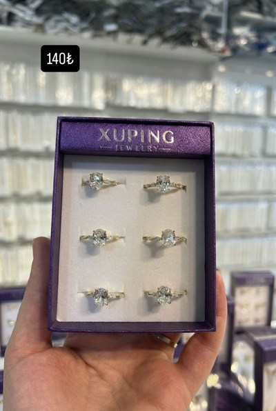 Toptan Xuping Baget Yan Taşlı Oval Çelik Kadın Yüzük