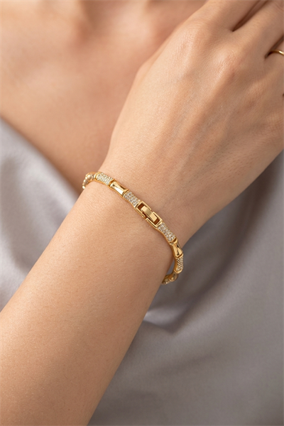 Toptan Xuping Gold Zirkon Taşlı İnce Su Yolu Bileklik