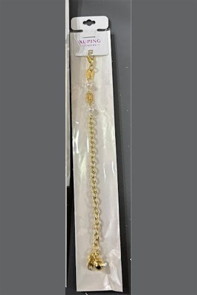 Toptan Xuping İnci ve Altın Top Detaylı Zarif Çelik Bileklik