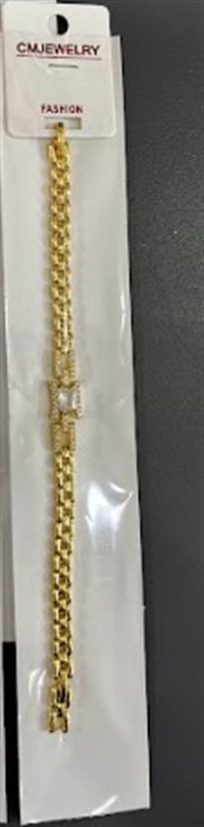 Xuping Lüks Seri Kare Kesim Taşlı Paslanmaz Çelik Gold Bileklik