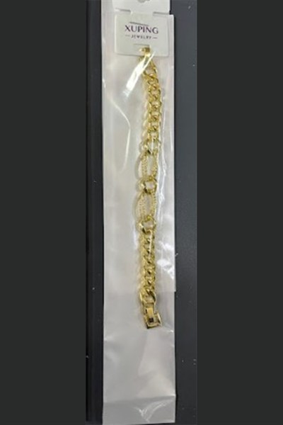 Xuping Toptan Gurmet Zincir Model Burgu Detaylı Gold Bileklik
