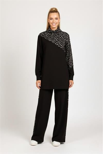 A103355 Aguaje Garnili Bluz Pantalonlu Takım / SİYAH