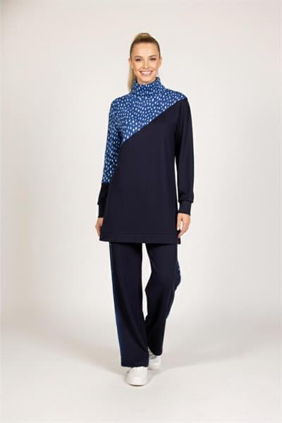 A103355 Aguaje Garnili Bluz Pantalonlu Takım / LACİVERT