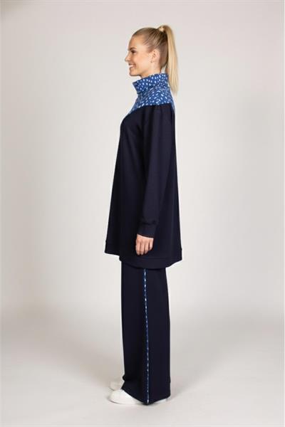 A103355 Aguaje Garnili Bluz Pantalonlu Takım / LACİVERT